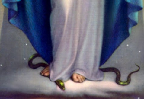 Pisando na serpente - Nossa Senhora da GraÃ§as