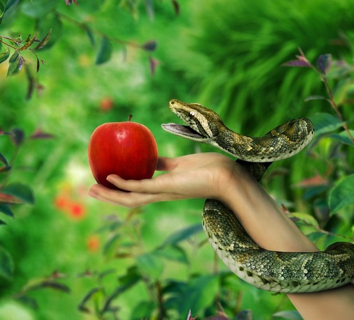 Manzana Eva serpiente paraiso